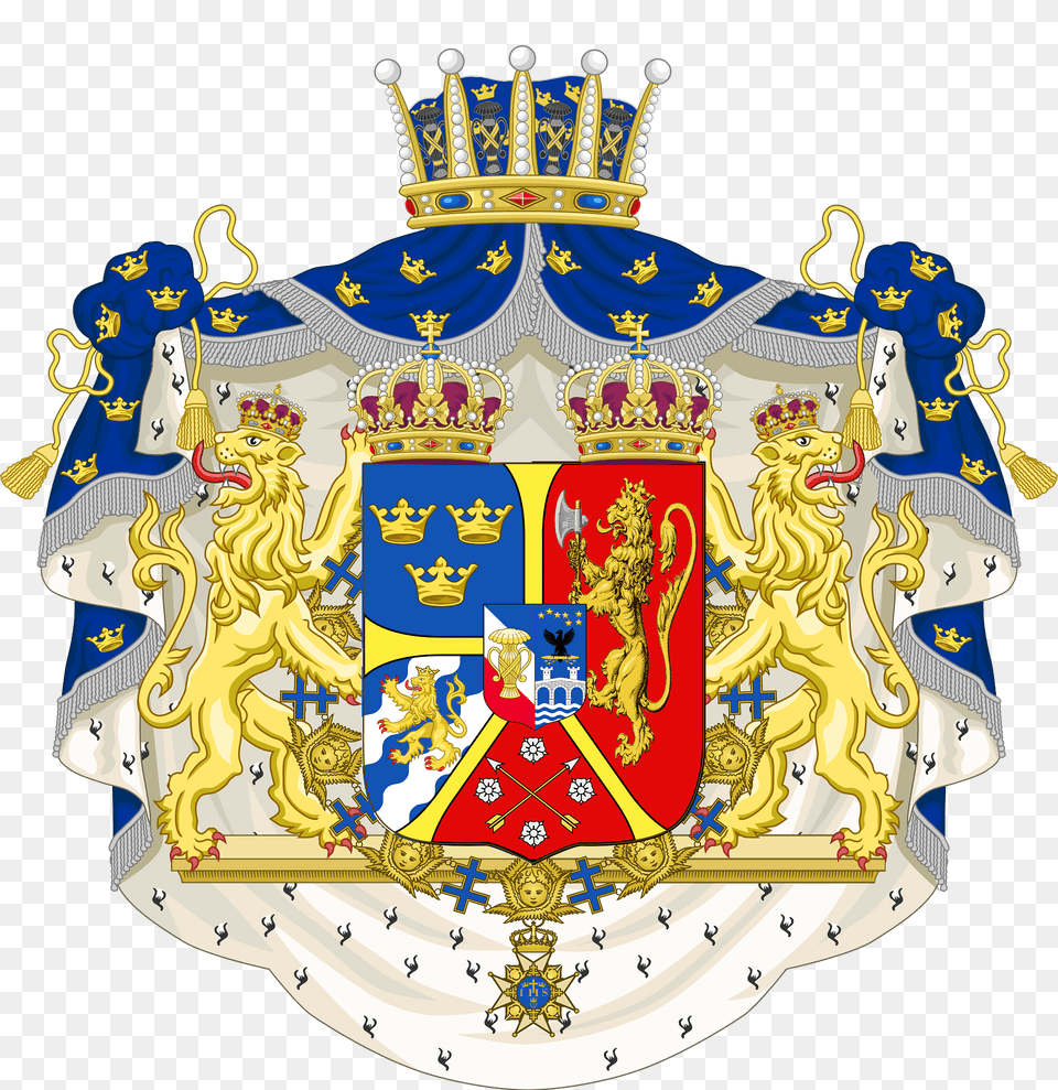 Coat Of Arms Of Prince Eugen Duke Of Nrke 1865 1905 Clipart, Baby, Person, Cross, Symbol Png Image