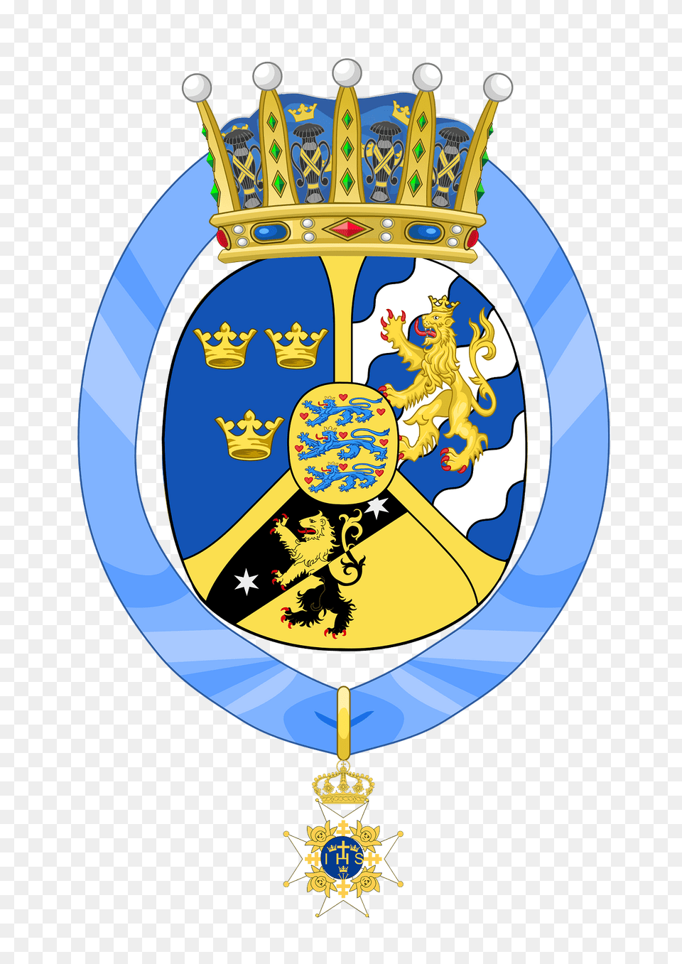 Coat Of Arms Of Princesse Ingeborg Duchesse De Vstergtland Clipart, Badge, Logo, Symbol, Emblem Png Image