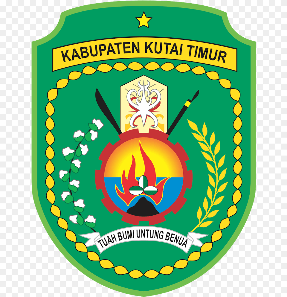 Coat Of Arms Of Regency Kutai Timur East Kutai Regency, Badge, Logo, Symbol, Food Png Image