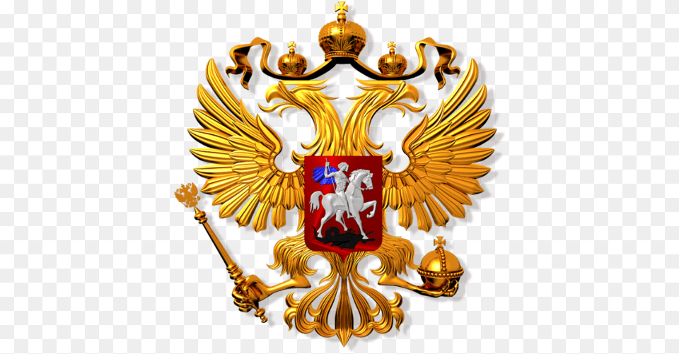Coat Of Arms Of Russia Russian Eagle Transparent, Emblem, Symbol, Chandelier, Lamp Png
