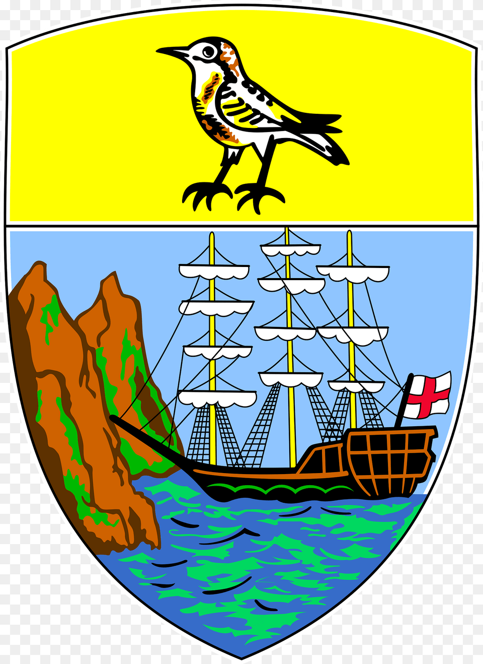 Coat Of Arms Of Saint Helena Clipart, Animal, Bird, Boat, Sailboat Free Png