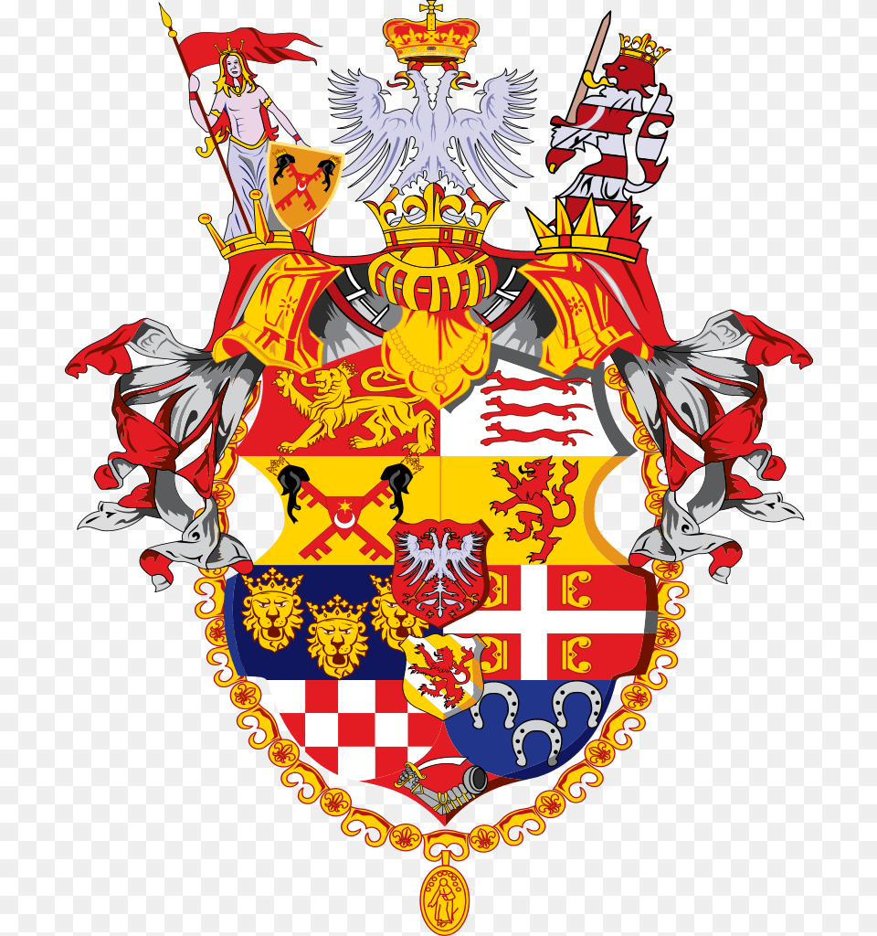 Coat Of Arms Of Serbian Empire, Emblem, Person, Symbol, Armor Png Image