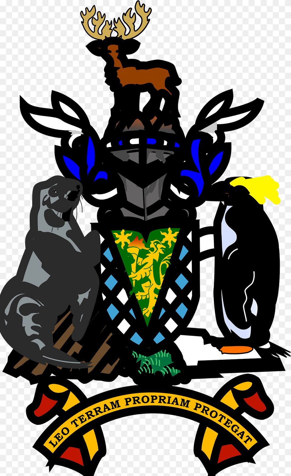Coat Of Arms Of South Georgia And The South Sandwich Islands Clipart, Symbol, Emblem, Person, Man Png Image