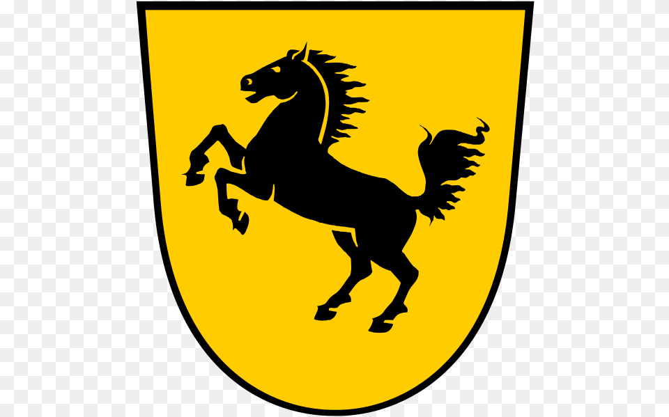 Coat Of Arms Of Stuttgart Blue Mustang Horse Cartoon, Logo, Animal, Dinosaur, Reptile Free Png