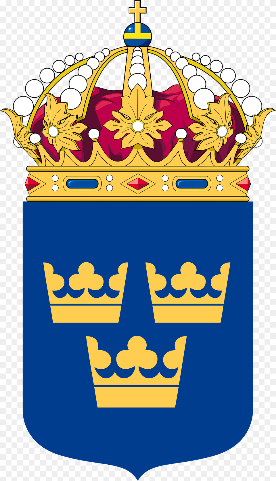 Coat Of Arms Of Sweden Lesser Clipart, Accessories, Jewelry, Crown, Logo Png Image