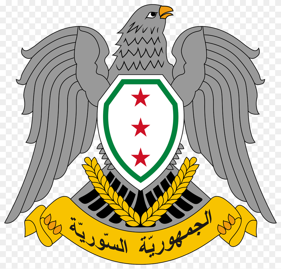 Coat Of Arms Of Syria Clipart, Emblem, Symbol, Animal, Bird Png Image