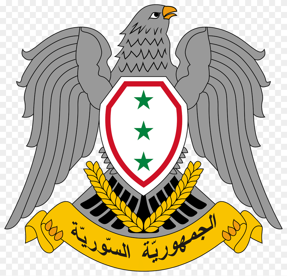 Coat Of Arms Of Syria Clipart, Emblem, Symbol, Animal, Bird Free Png Download