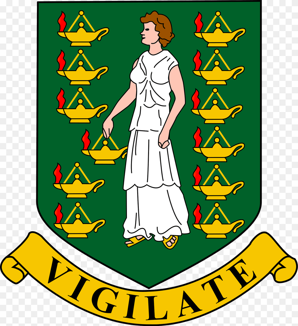 Coat Of Arms Of The British Virgin Islands Clipart, Adult, Female, Person, Woman Png