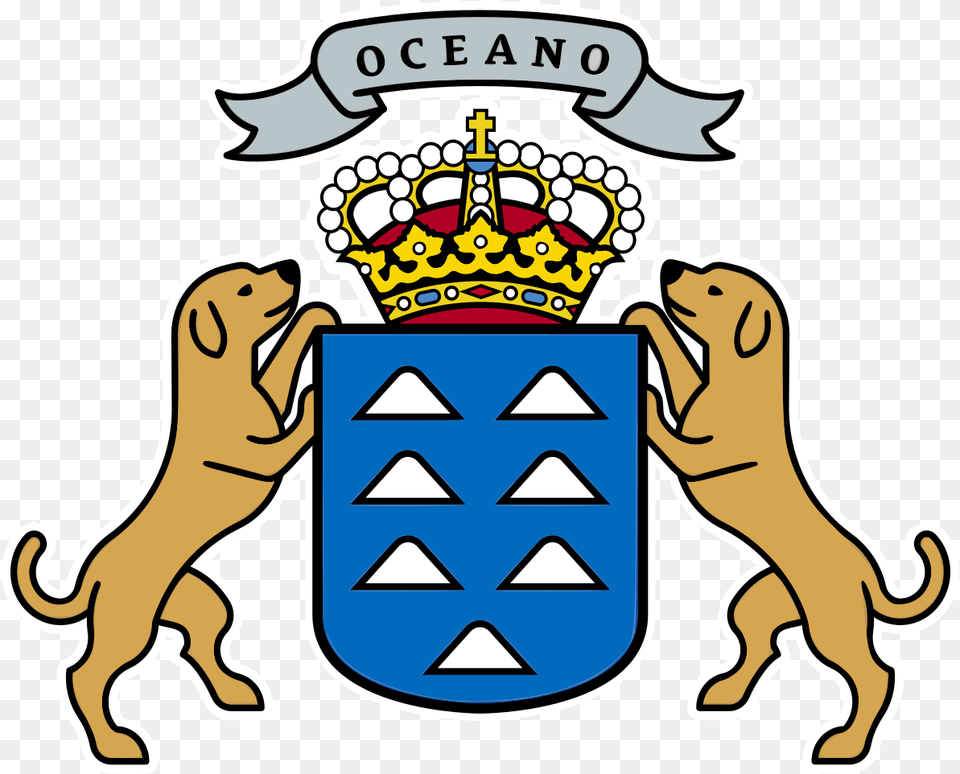 Coat Of Arms Of The Canary Islands, Emblem, Symbol, Logo, Face Png Image