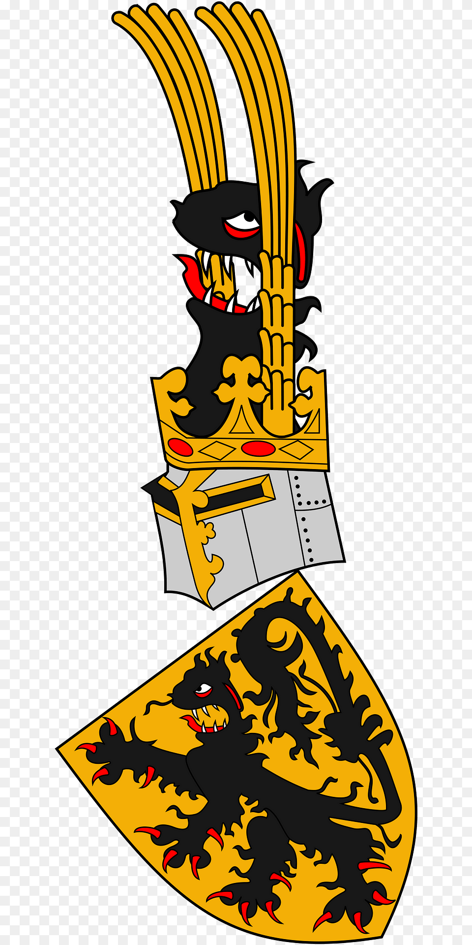 Coat Of Arms Of The Count Of Flanders According To The Gelre Armorial Clipart, Logo Free Png Download