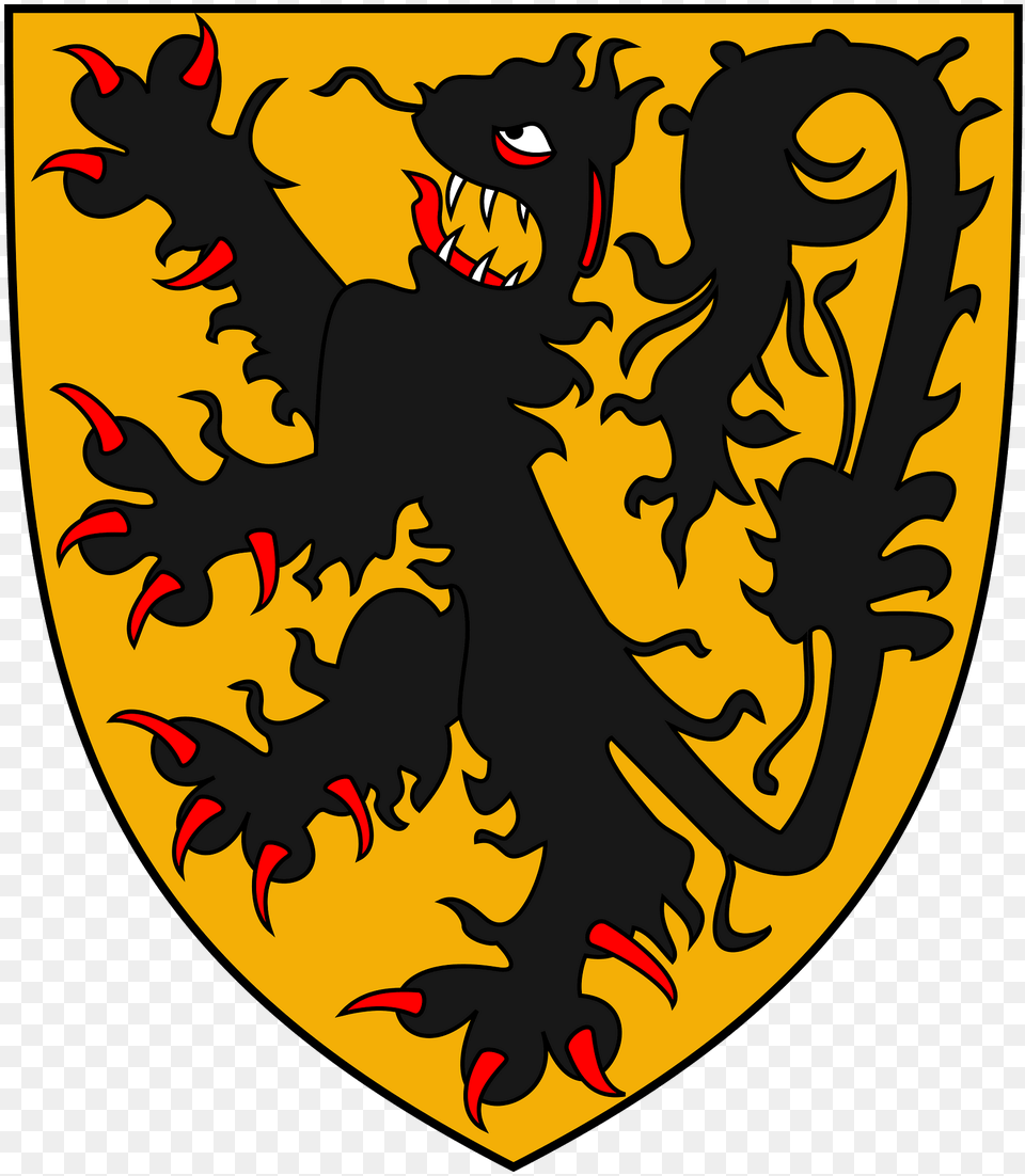 Coat Of Arms Of The Count Of Flanders Escutcheon According To The Gelre Armorial Clipart Png Image