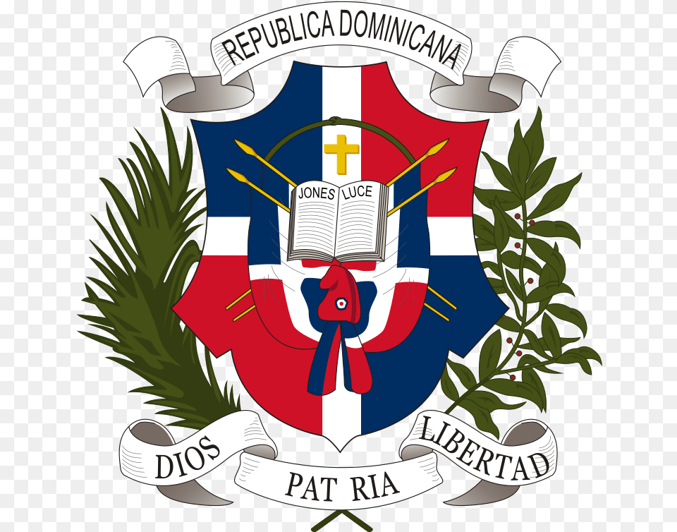 Coat Of Arms Of The Dominican Republic, Emblem, Symbol, Armor, Dynamite Png