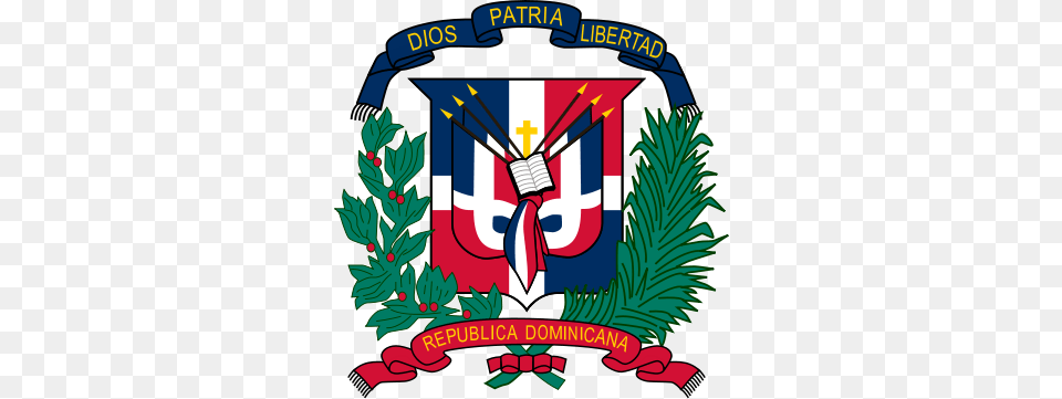 Coat Of Arms Of The Dominican Republic Mi Gente, Emblem, Symbol, Logo, Plant Png Image