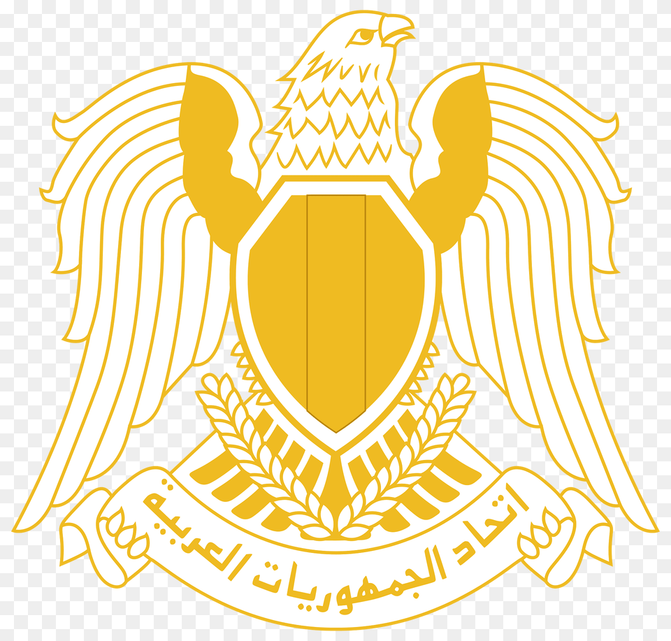 Coat Of Arms Of The Federation Of Arab Republics Clipart, Emblem, Symbol, Logo, Person Free Png