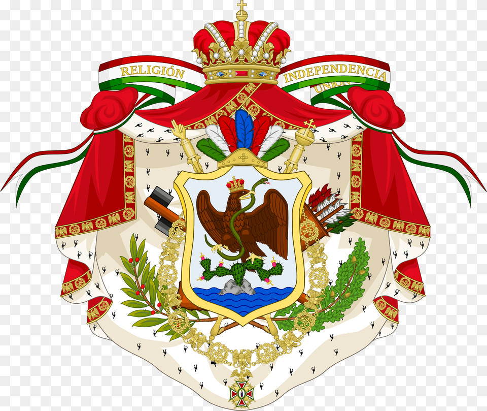 Coat Of Arms Of The First Mexican Empire Third Mexican Empire Flag, Emblem, Symbol, Adult, Bride Png