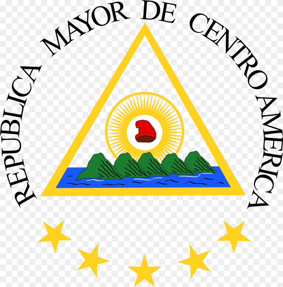 Coat Of Arms Of The Greater Republic Of Central America 1898 Clipart, Triangle, Symbol, Logo Free Png Download