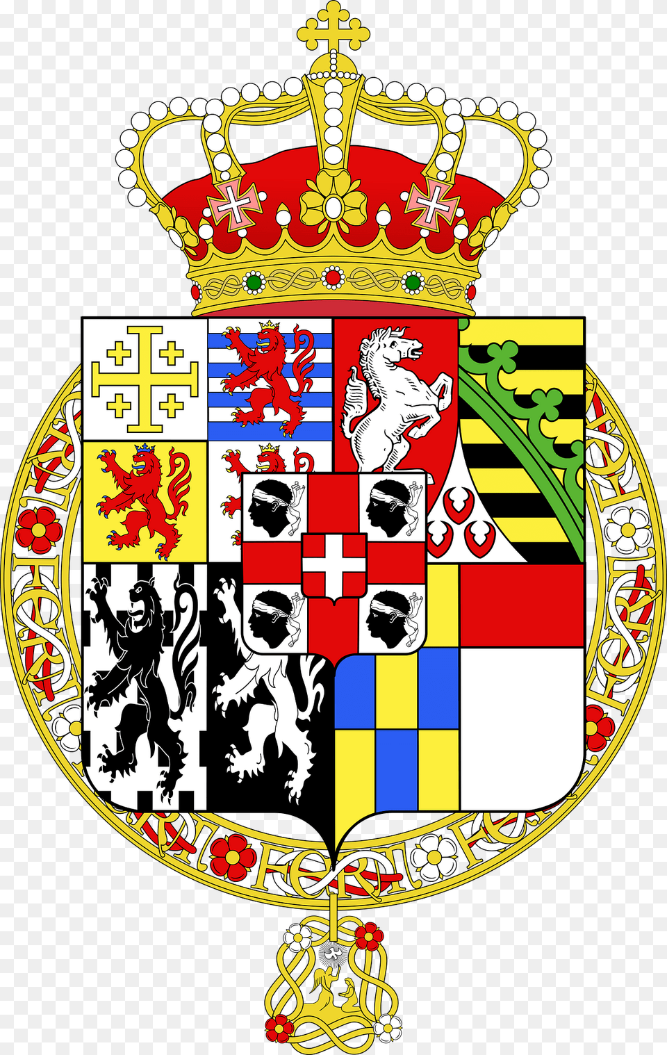 Coat Of Arms Of The Kingdom Of Sardinia 1720 1815 Clipart, Person, Emblem, Symbol, Armor Png Image