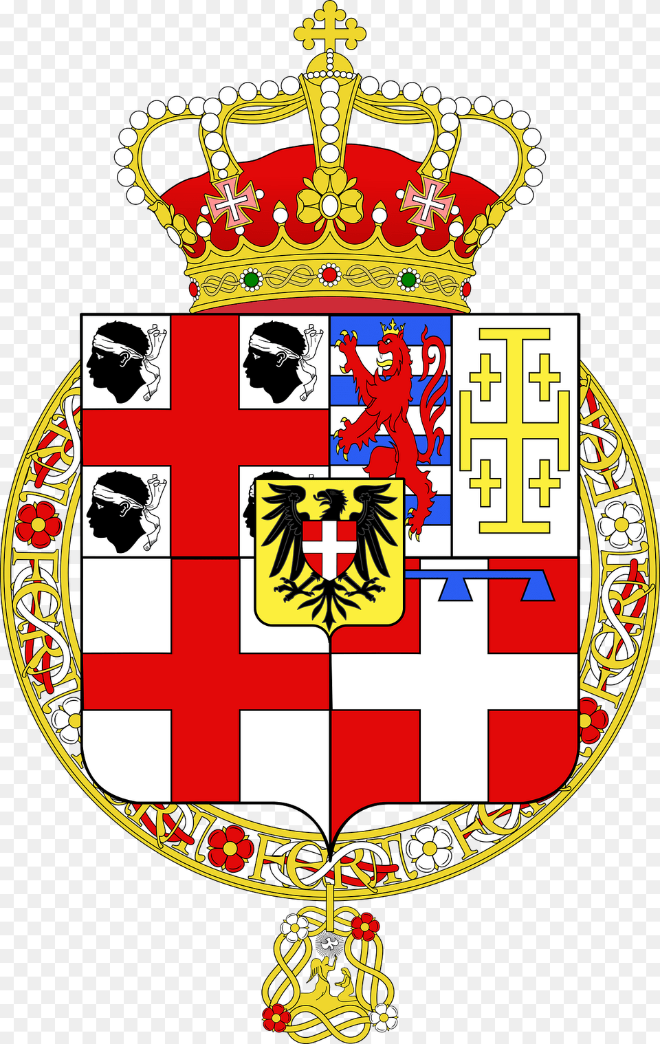Coat Of Arms Of The Kingdom Of Sardinia 1815 1831 Clipart, Person, Armor, Face, Head Free Png Download
