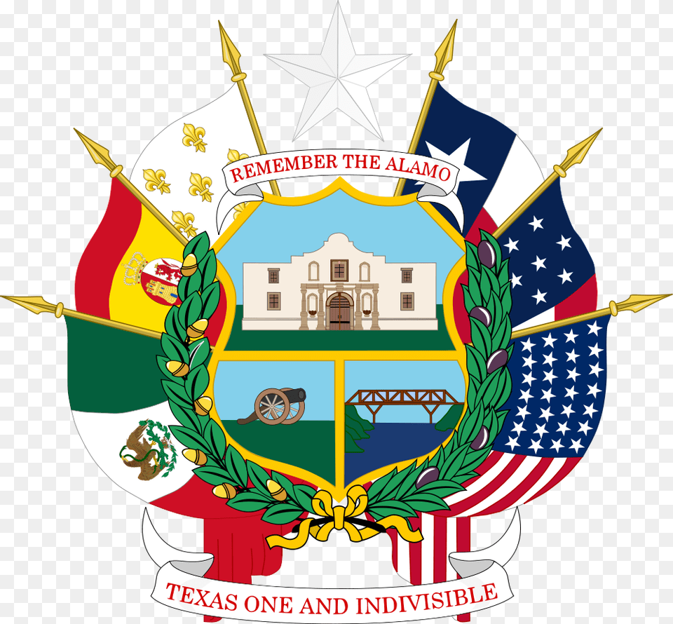 Coat Of Arms Of The Kingdom Of Texas Texas State Seal Back, Emblem, Symbol Free Transparent Png