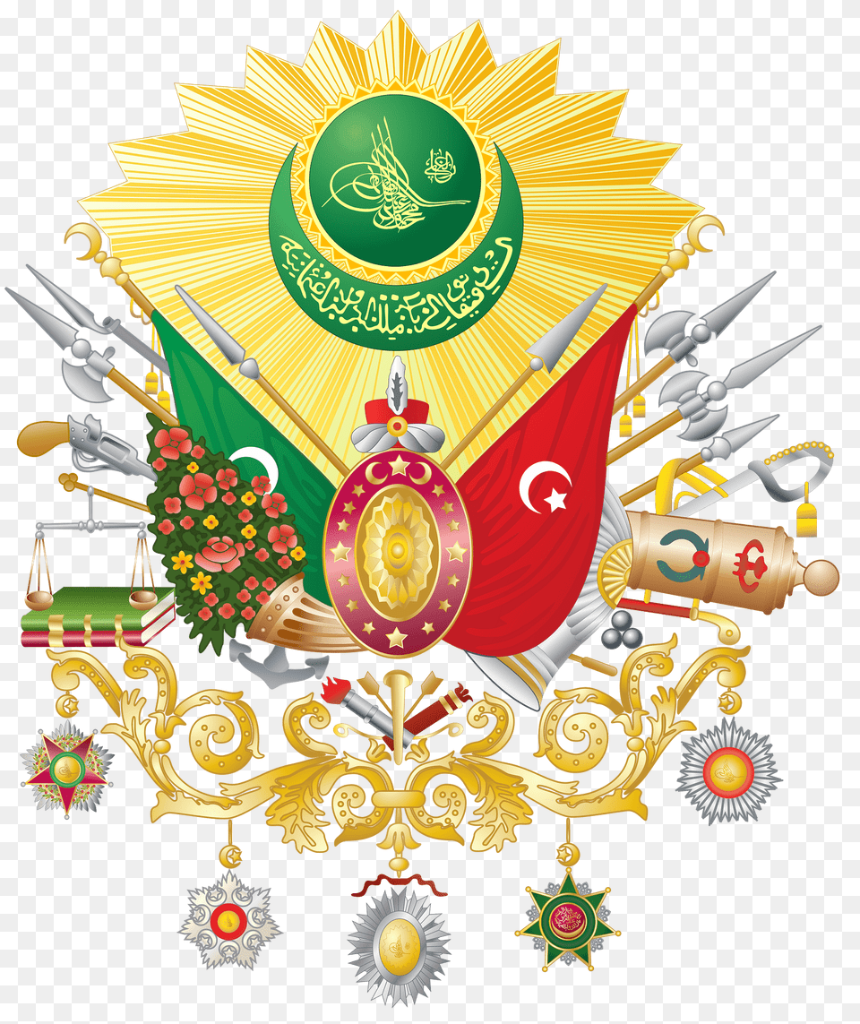 Coat Of Arms Of The Ottoman Empire Clipart, Art, Graphics, Pattern, Emblem Png Image