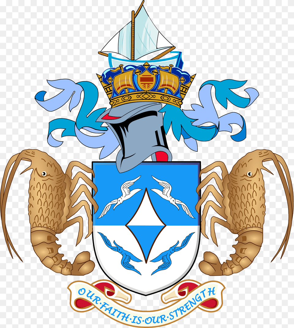 Coat Of Arms Of Tristan Da Cunha Clipart, Emblem, Symbol, Animal, Bird Free Transparent Png