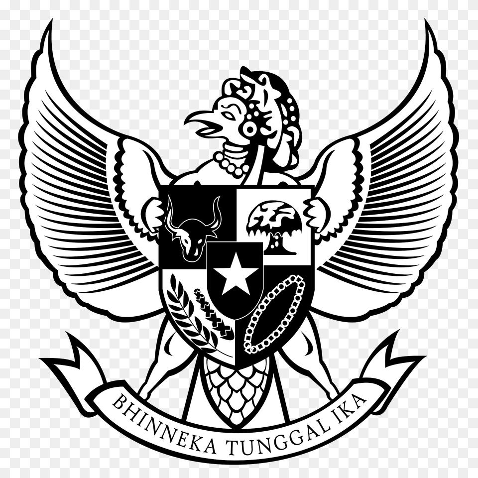 Coat Of Arms Of United States Of Indonesia Clipart, Emblem, Symbol, Animal, Kangaroo Png