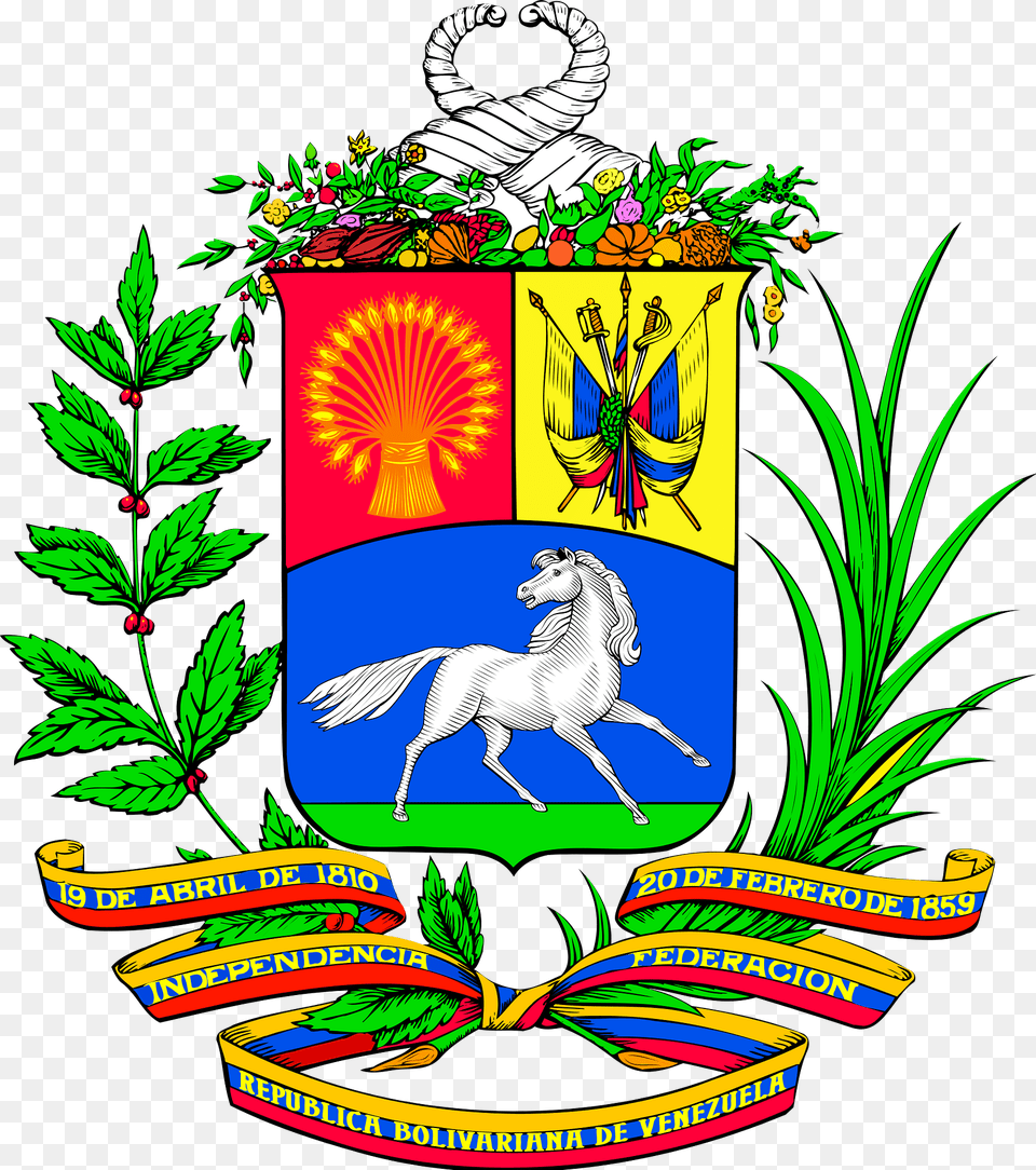 Coat Of Arms Of Venezuela 1954 2006 Clipart, Emblem, Symbol, Animal, Horse Png Image