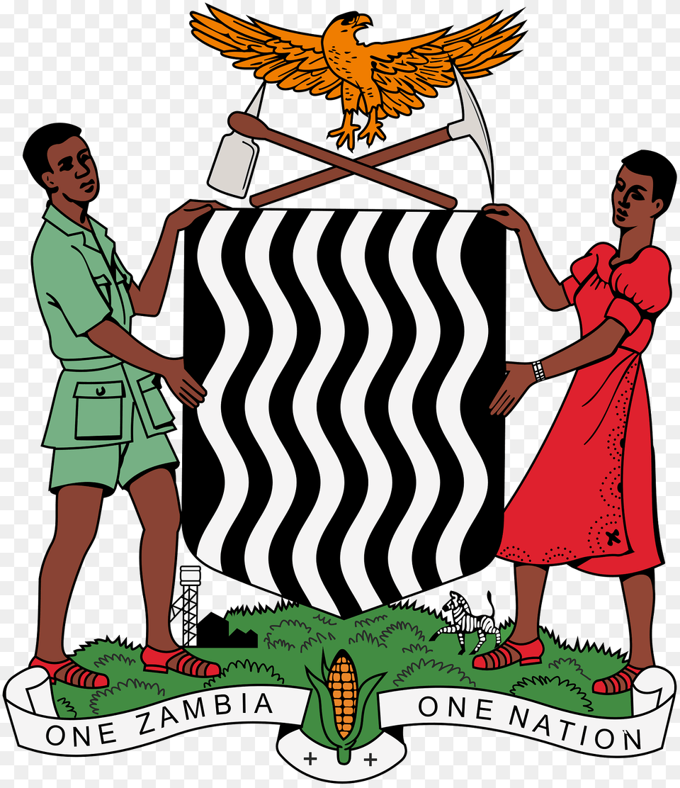 Coat Of Arms Of Zambia Clipart, Adult, Woman, Person, Man Png Image