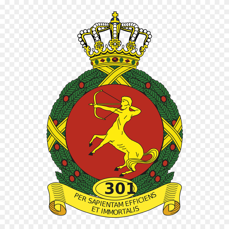 Coat Of Arms Royal Netherlands Air Force 301 Squadron Clipart, Logo, Badge, Symbol, Accessories Free Png