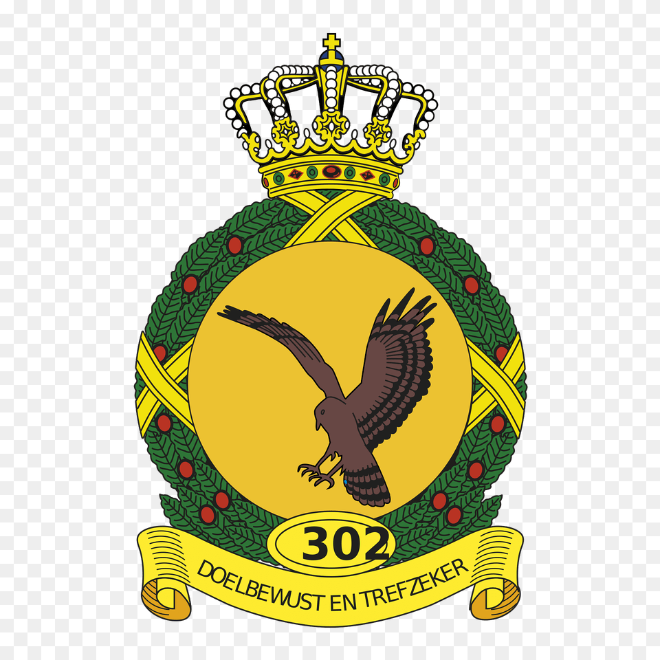 Coat Of Arms Royal Netherlands Air Force 302 Squadron Clipart, Badge, Logo, Symbol, Emblem Png Image