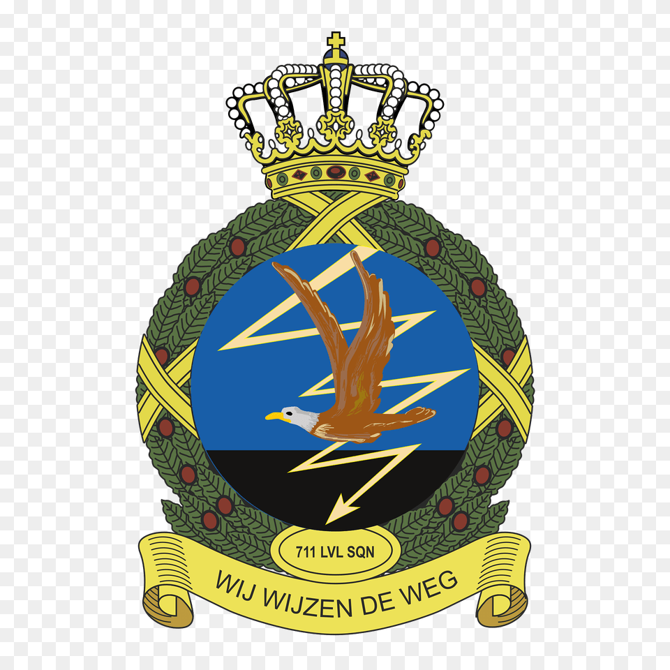 Coat Of Arms Royal Netherlands Air Force 711 Squadron Clipart, Badge, Logo, Symbol, Emblem Png Image