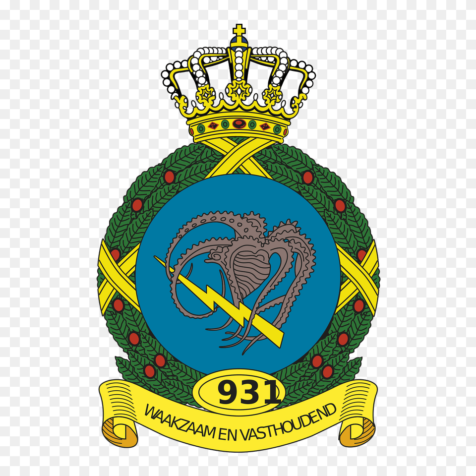 Coat Of Arms Royal Netherlands Air Force 931 Squadron Clipart, Badge, Logo, Symbol, Emblem Png Image