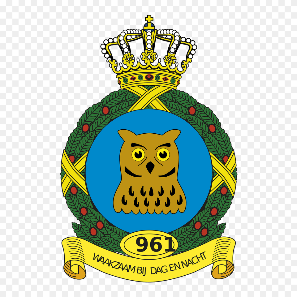 Coat Of Arms Royal Netherlands Air Force 961 Squadron Clipart, Badge, Logo, Symbol, Accessories Free Png