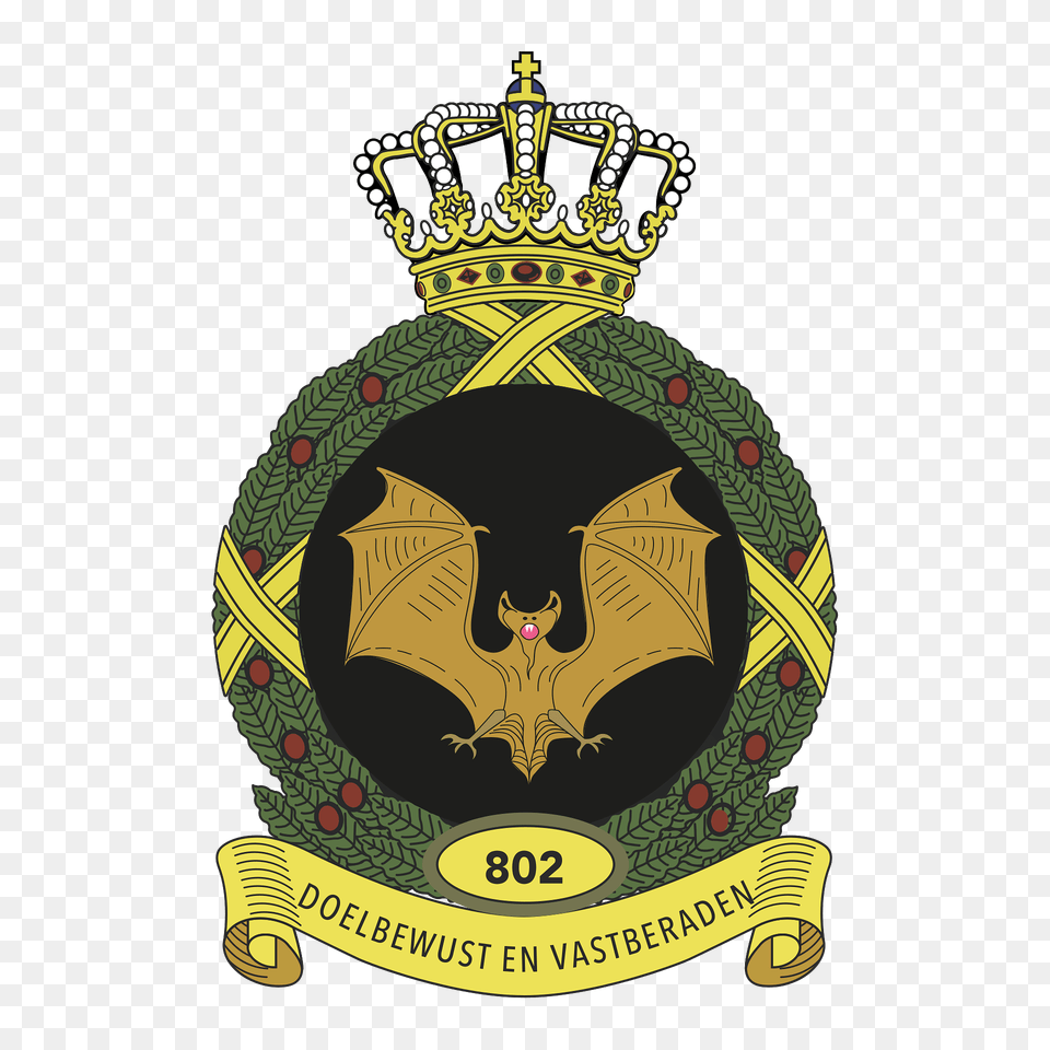 Coat Of Arms Royal Netherlands Army 802 Squadron Clipart, Symbol, Badge, Logo, Accessories Free Transparent Png