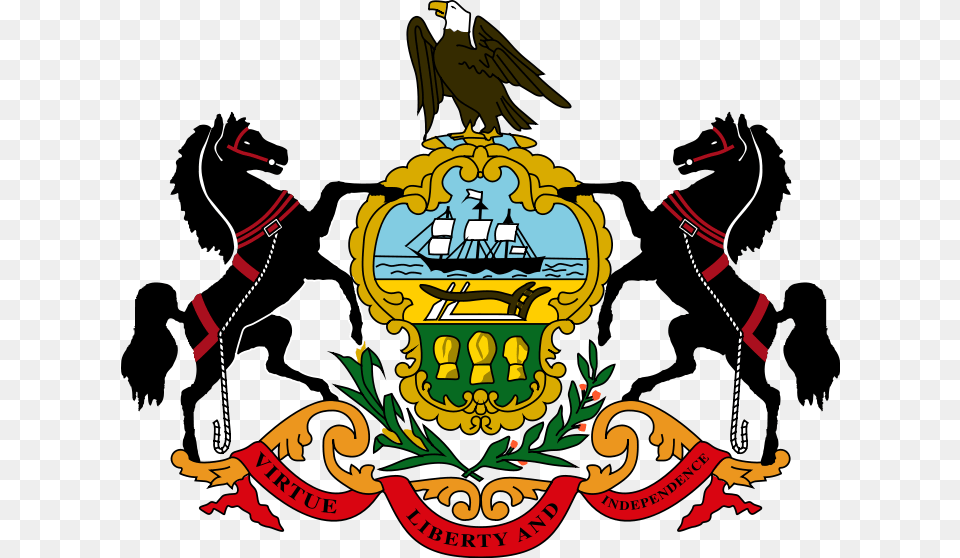 Coat Of Arms State Seal Pennsylvania Coat Of Arms, Emblem, Symbol, Animal, Bird Png