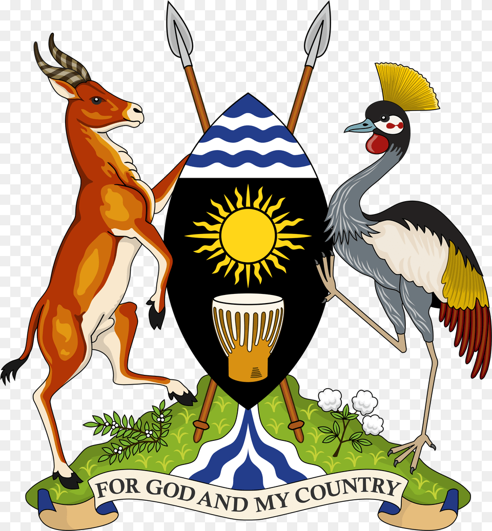 Coat Of Arms Uganda, Animal, Bird, Deer, Mammal Free Png Download