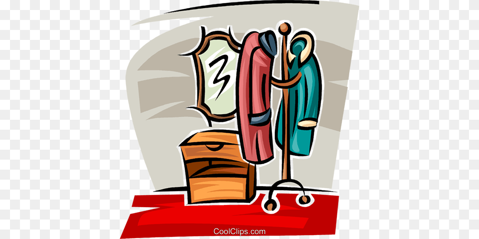 Coat Rack In The Hall Royalty Vector Clip Art Illustration, People, Person Free Png Download