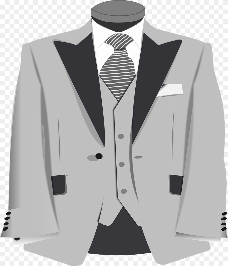 Coat Waistcoat Tie Shirt Jacket Clothing Male Grey Suit Clipart, Accessories, Tuxedo, Formal Wear, Blazer Png Image