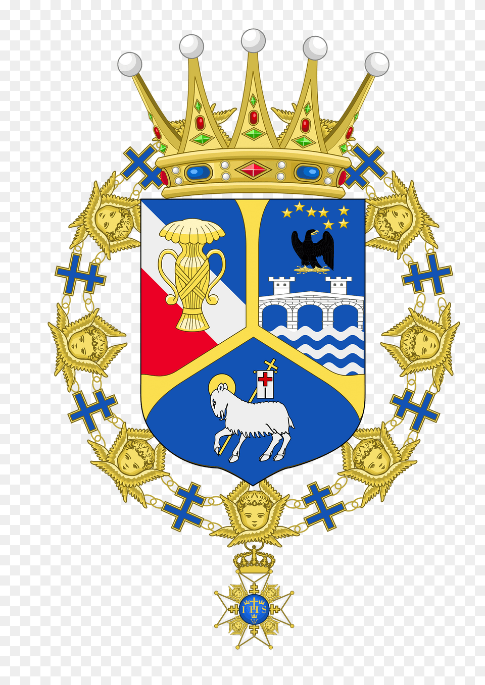 Coats Of Arms Of Prince Oscar Comte Of Wisborg 1892 Clipart, Symbol, Badge, Logo, Emblem Free Png Download