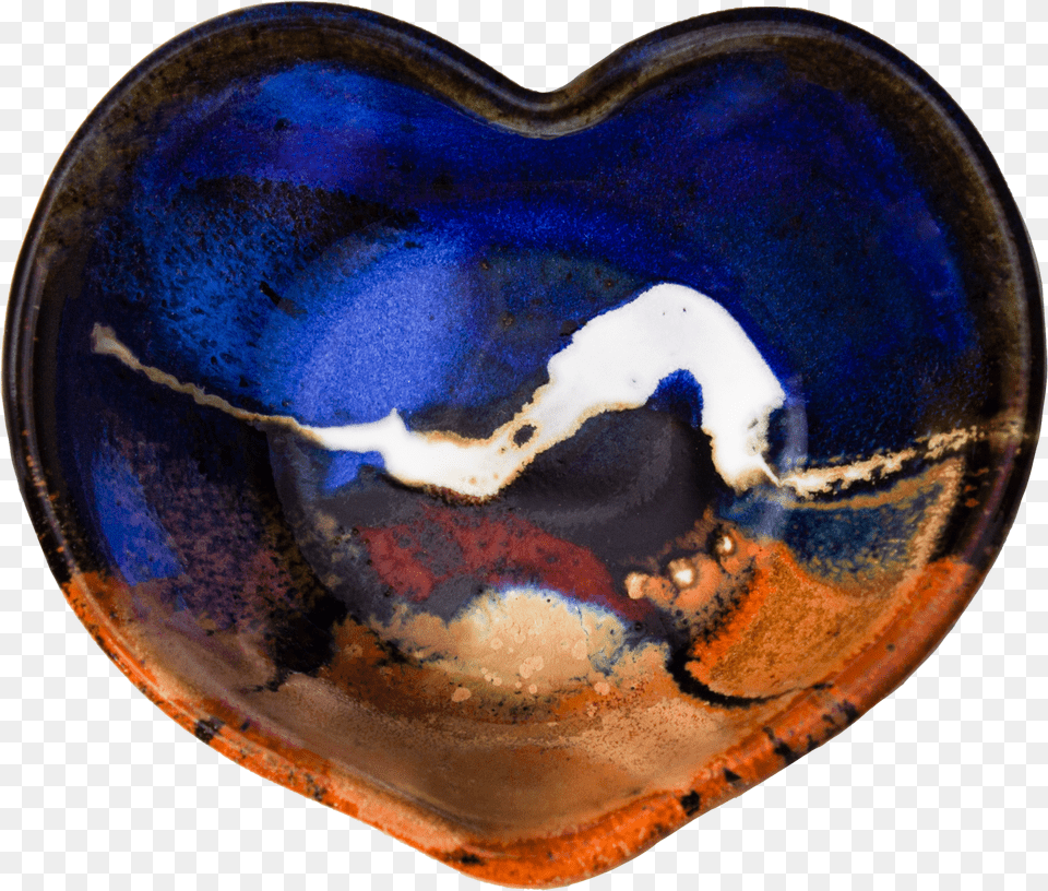 Cobalt Blue And Toasted Orange Heart Bowl Heart, Accessories, Food, Gemstone, Jewelry Free Transparent Png