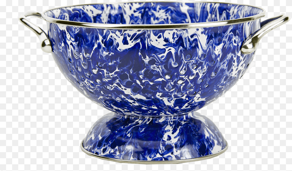 Cobalt Blue Swirl Colander Blue And White Porcelain, Art, Bowl, Pottery, Soup Bowl Free Png Download