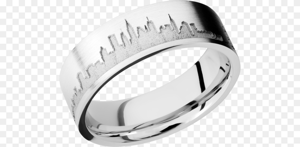 Cobalt Chrome Flat With Laser Carved New York City New York City, Accessories, Jewelry, Platinum, Ring Free Png