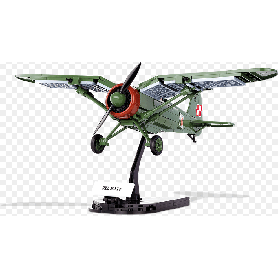 Cobi Minifig World War Ii Polish Fighter Plane Pzl Cobi 5516 Pzl P 11 C Plane Building Block Kit, Aircraft, Transportation, Vehicle, Cad Diagram Free Png Download