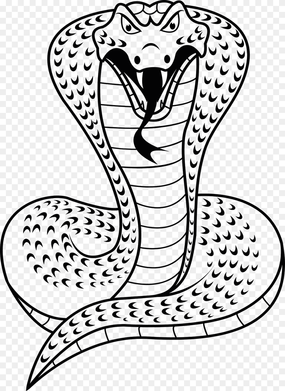 Cobra Naja Desenho Cobra Snake Clipart Black And White, Animal, Reptile Free Transparent Png
