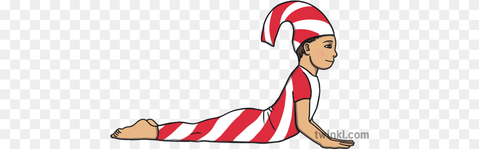 Cobra Pose Christmas Candy Cane For Women, Elf, Adult, Female, Person Free Png