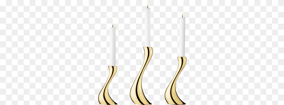 Cobra Set Candle Holder Gold Plated Large Georg Jensen Guld Lysestage, Candlestick, Festival, Hanukkah Menorah Free Png