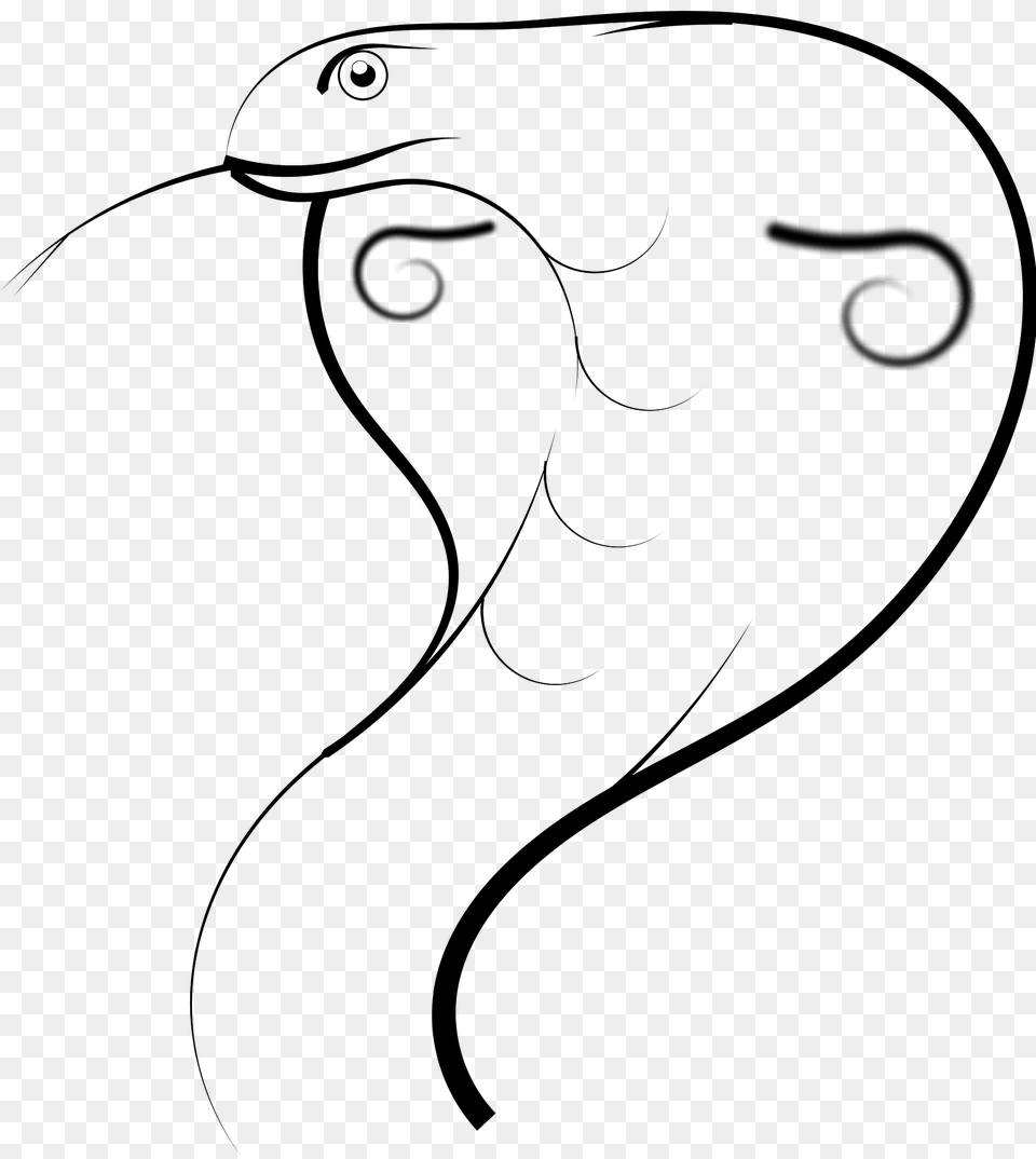 Cobra Sketch Black And White Clipart, Animal, Reptile, Snake, Bear Png Image