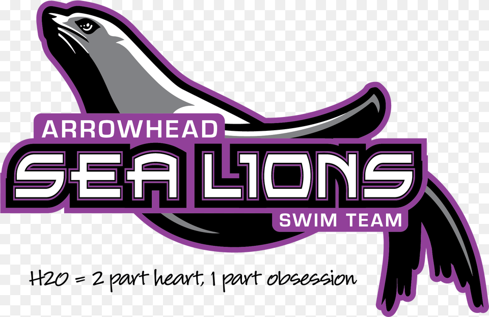 Coc Rec Swim Team Logo Sea Lions Tag, Purple, Animal, Mammal, Sea Life Png Image