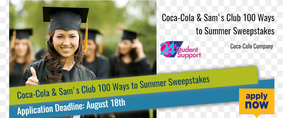 Coca Cola Amp Sams Club 100 Ways To Summer Sweepstakes, Graduation, People, Person, Adult Free Transparent Png