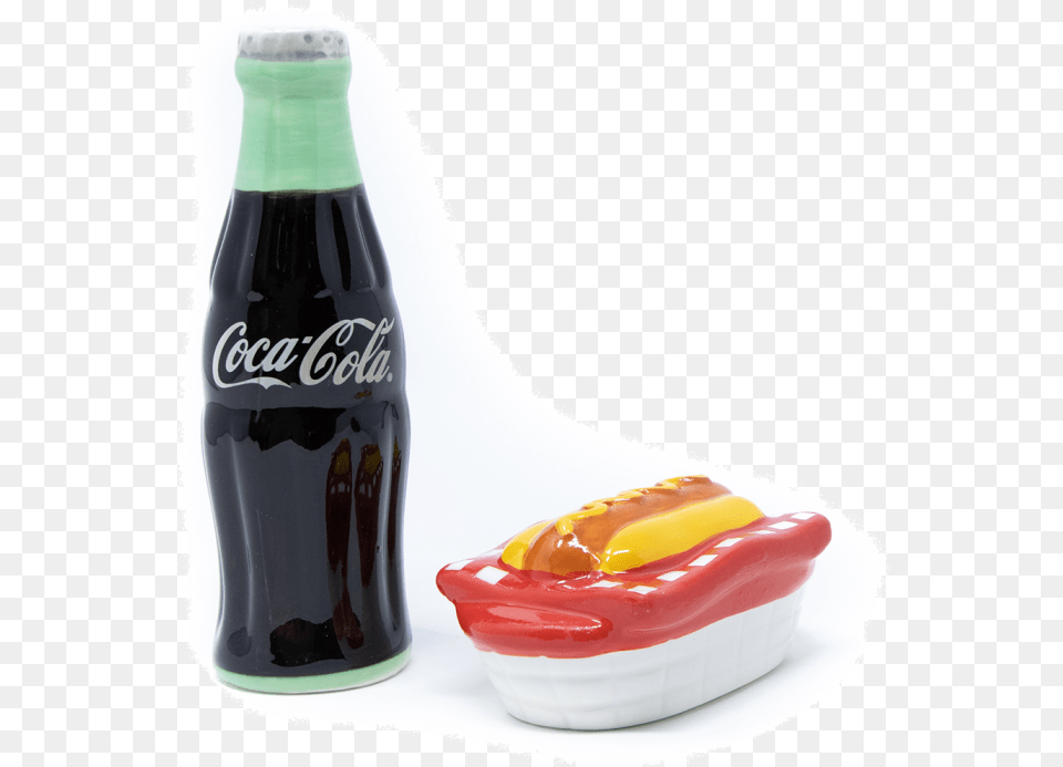 Coca Cola Bottle And Hot Dog Salt U0026 Pepper Shakers Coca Cola, Beverage, Soda, Coke, Food Free Png